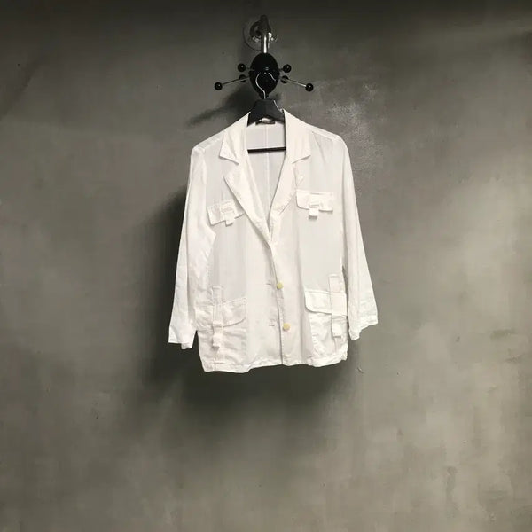 [BUNJANG] Vintage Linen Blazer White Size 46 / 빈티지 린넨 블레이저 화이트 46