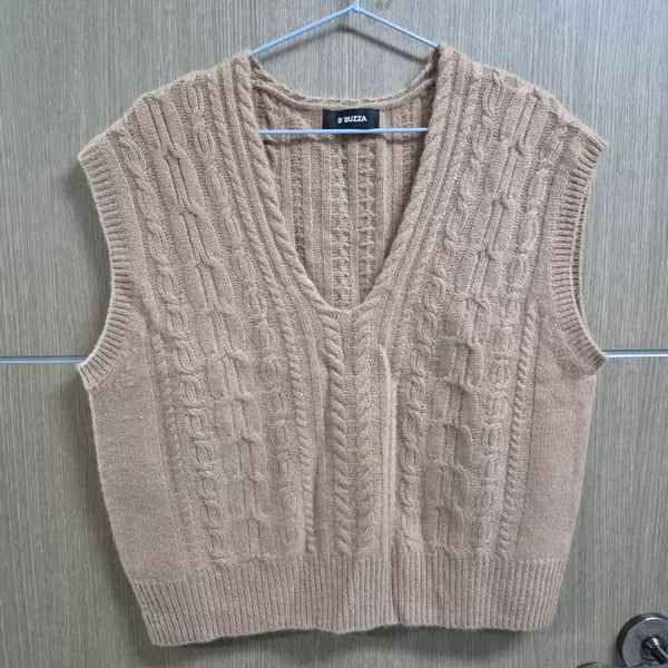 [BUNJANG] 100% Cashmere Cable Knit Vest / 100%캐시미어 케이블 니트 베스트