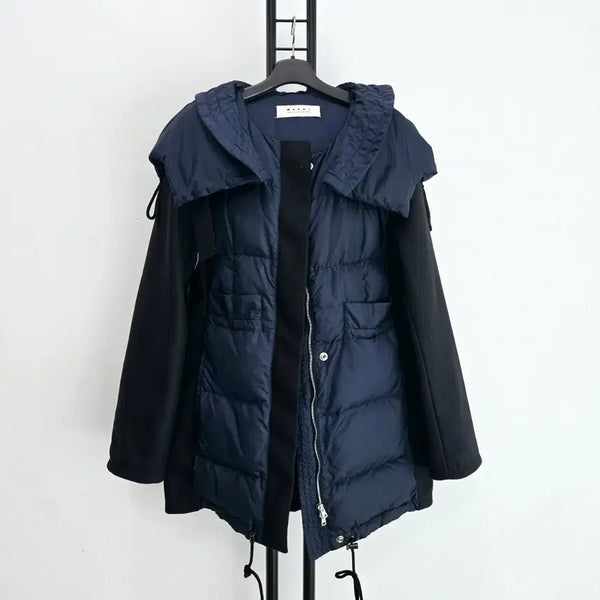 [BUNJANG] Marni Navy Mixed Padded Jacket / 정품 마르니 MARNI 네이비 패딩 믹스 자켓