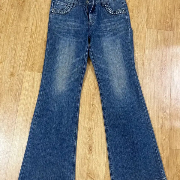 [BUNJANG] Sequin Detail Flare Jeans / 골반핏 부츠컷청바지