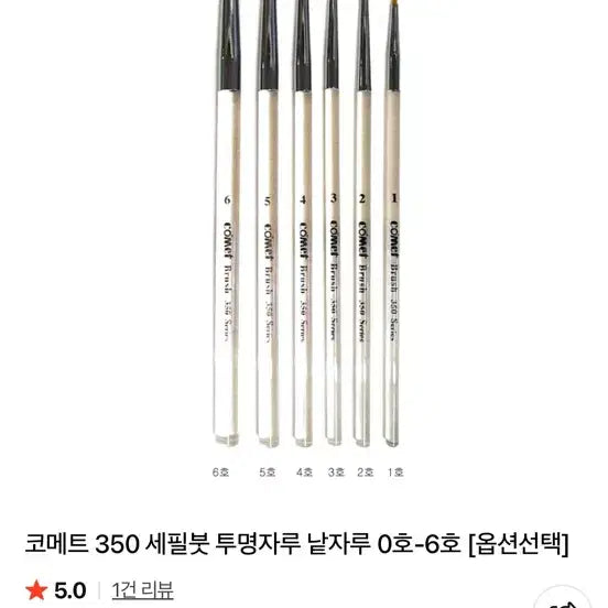 [BUNJANG] Comet 350 Transparent Fine Brush, Size 0 / 코메트 350 투명 세필붓 0호 (수량많음)