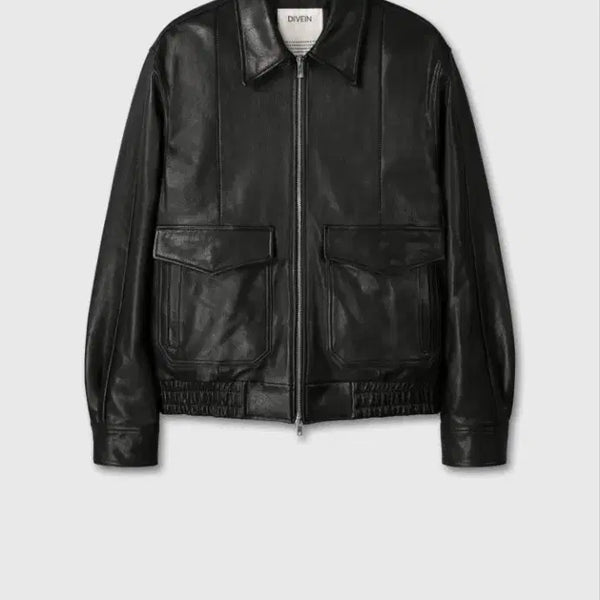 [BUNJANG] DIVEIN Goatskin Leather A-2 Jacket Black Size 2 / DIVEIN 고트스킨 레더 A-2 자켓 블랙 2