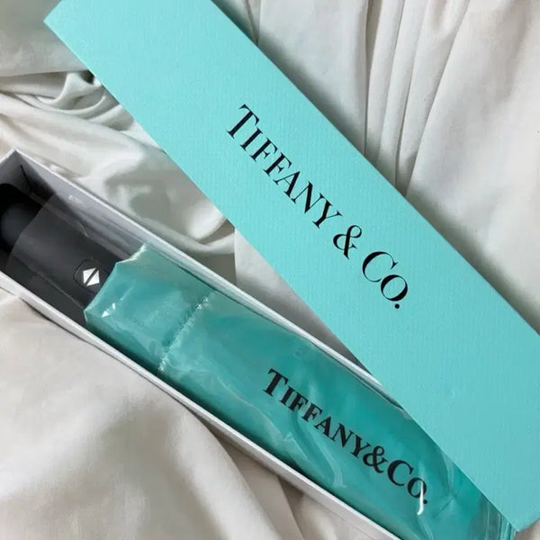 [BUNJANG] Tiffany & Co. Mint Folding Umbrella (Sun Umbrella Compatible) / 티파니앤코 민트색 접이식 우산(양산겸용) 미사용