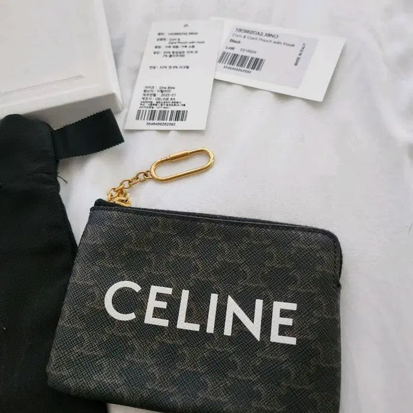 [BUNJANG] Celine Logo Zipper Pouch / 셀린느 로고 지퍼파우치