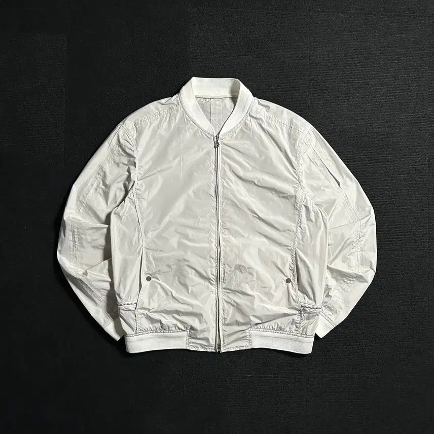 [BUNJANG] Solid Homme White Nylon Blouson Jacket / 솔리드옴므 화이트 나일론 블루종