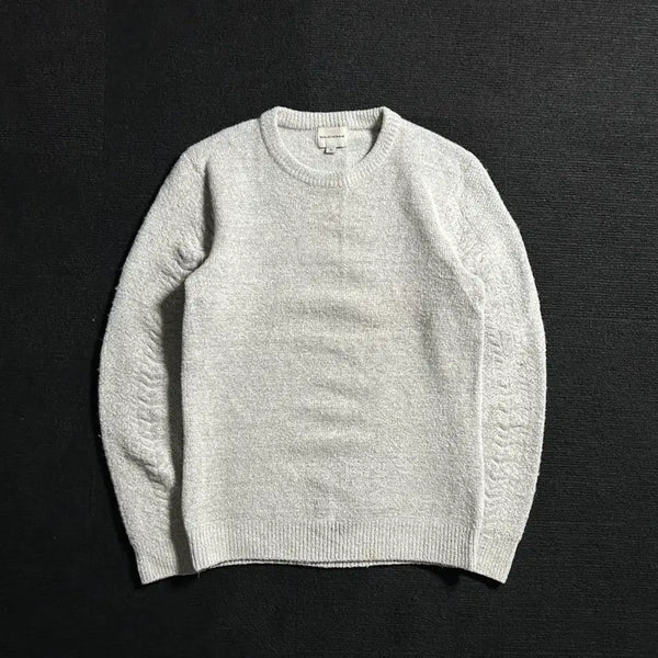 [BUNJANG] Solid Homme Light Grey Crewneck Knit 46 / 솔리드옴므 라이트 그레이 크루넥 니트