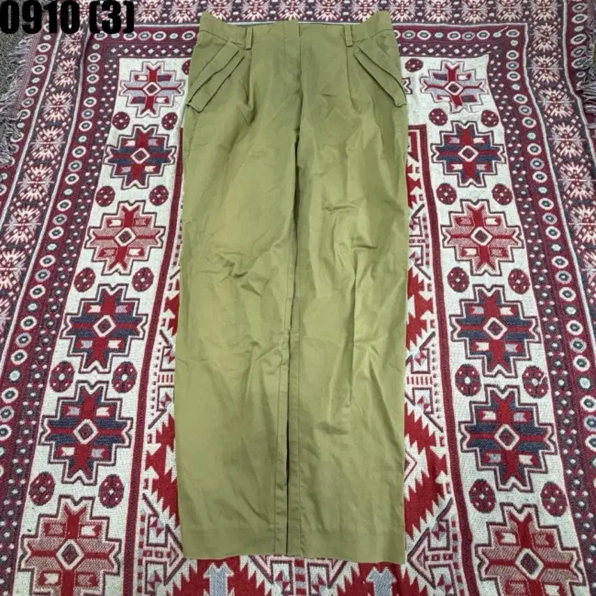 [BUNJANG] Sisley Khaki Cotton Pants Size 44 / 시슬리 카키색 바지 44 9/10