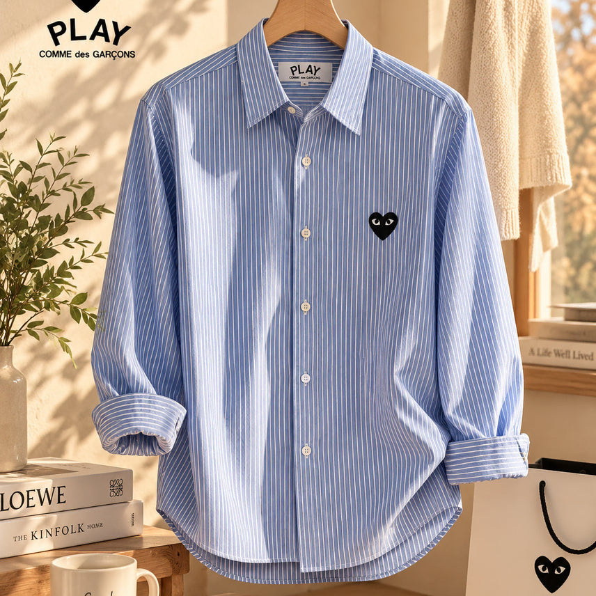 [BUNJANG] Comme des Garçons PLAY Stripe Shirt / (정품 무료배송) 꼼데 스트라이프 셔츠