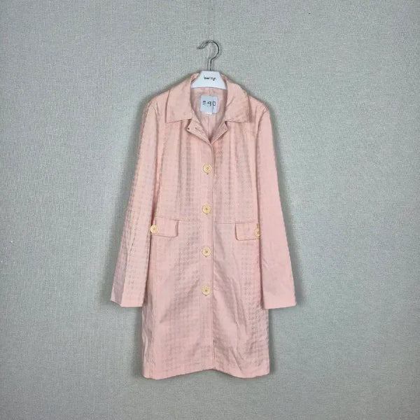 [BUNJANG] Egoist Peach Pink Pattern Trench Coat / (#66추천)에고이스트 피치핑크 트렌치 코트
