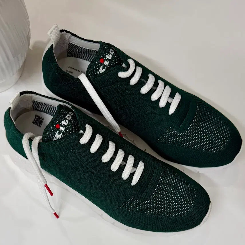[BUNJANG] Kiton Knit Green Sneakers / 키톤 니트 그린 스니커즈 새상품