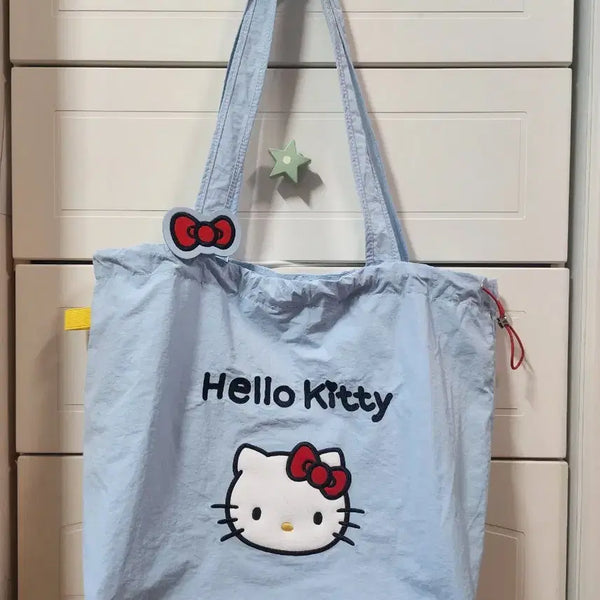 [BUNJANG] Hello Kitty White String Eco Bag Shoulder Bag / (새상품)헬로키티 화이트 스트링 에코백 숄더백