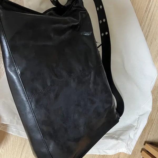 [BUNJANG] Zara Black Leather Shoulder Bag / 자라 블랙 레더 숄더백