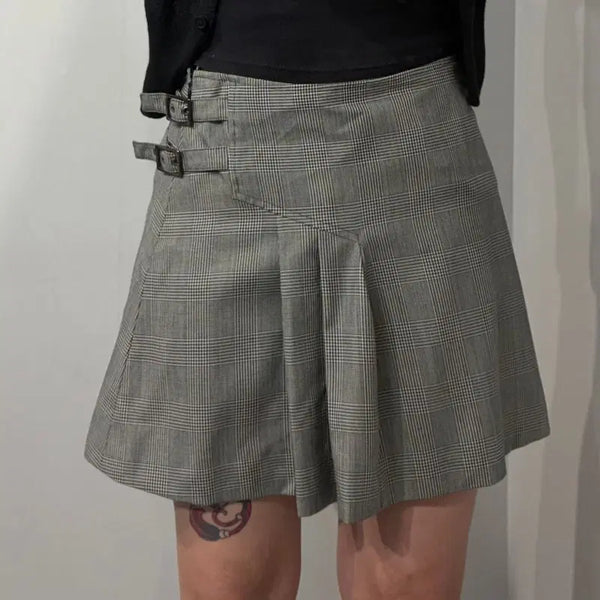[BUNJANG] Dior Check Mini Skirt Grey Size 38 / 38 디올 체크 미니스커트 그레이