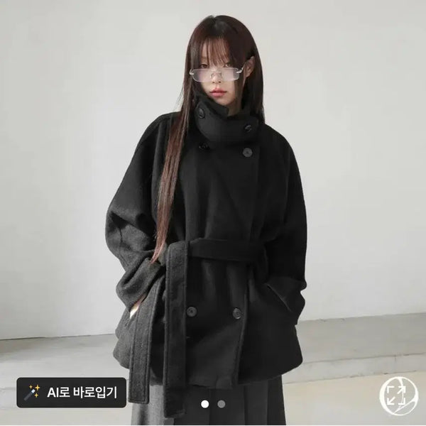 [BUNJANG] Binaryone Roelder Belt Wool Coat / 바이너리원 로엘더 벨트 울코트
