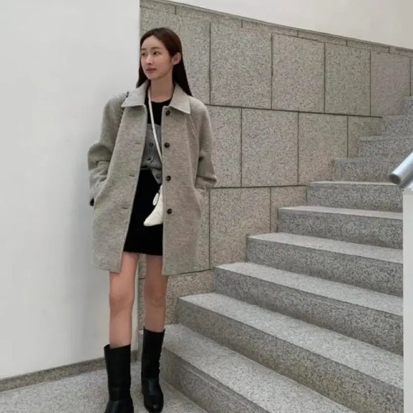[BUNJANG] Frontrow Balmacaan Wool Coat (S) / 프론트로우 발마칸 울 코트 S