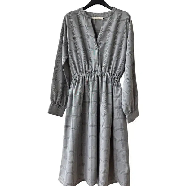 [BUNJANG] Gray Banding Checkered Dress / 55/ 그레이 밴딩 체크원피스