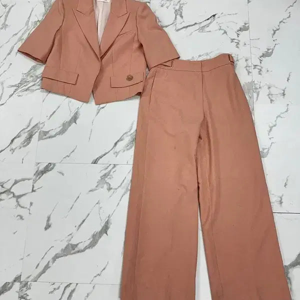 [BUNJANG] MICHAA 2024 Pink Jacket Pants Set / 미샤 2024 핑크 자켓 팬츠 셋업
