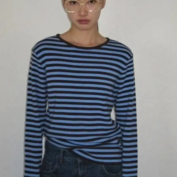 [BUNJANG] Ponytai Stripe Knit Tee / 포니테일 스트라이프 니트티