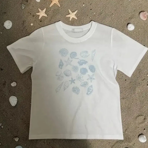 [BUNJANG] Shell Print Short Sleeve T-Shirt / 새상품)쉘 나염 반팔 티셔츠