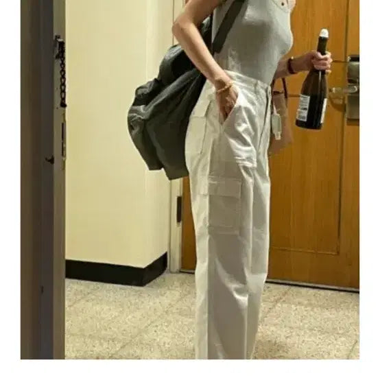 [BUNJANG] MoNe Ribbon Light Roha Pants (M, White) / 새상품) 모네 리본빛 로하팬츠 M