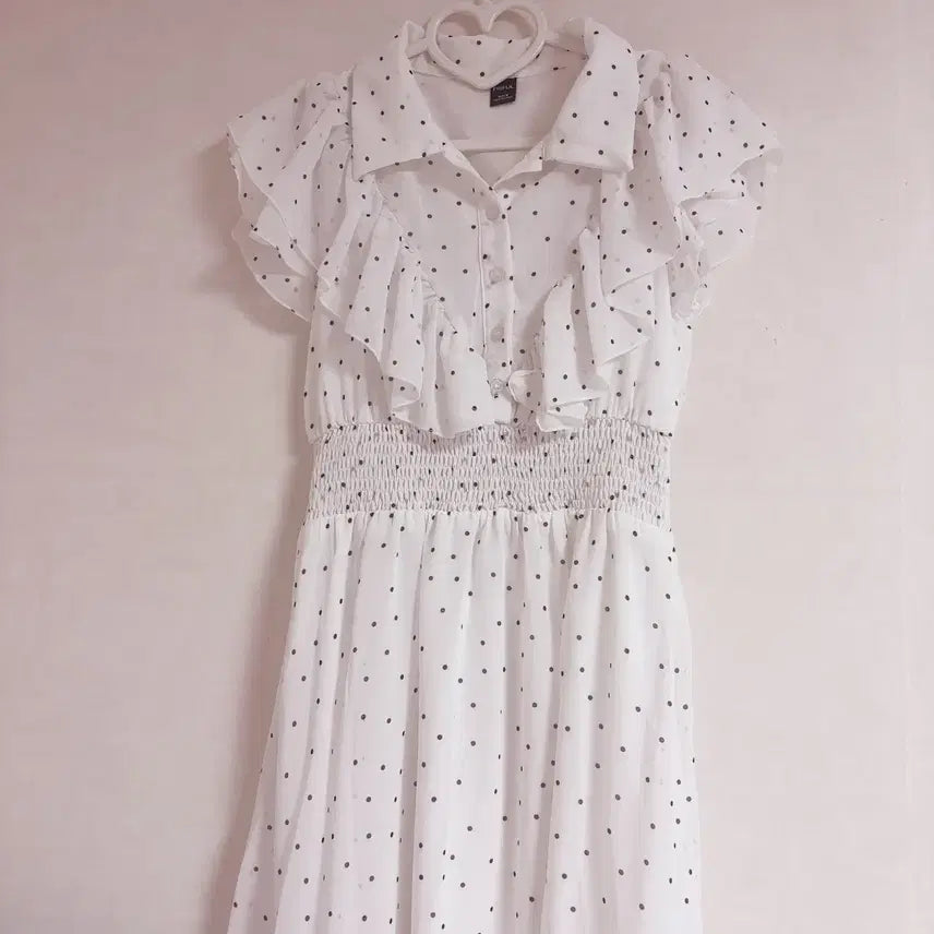 [BUNJANG] Friful Dot Long Dress / FRIFUL 스나계 프릴 도트 롱원피스 호비계 양산형 지뢰계