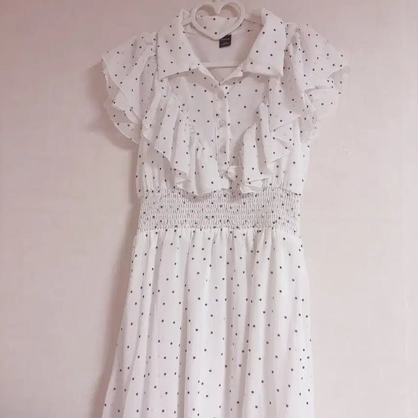[BUNJANG] Friful Dot Long Dress / FRIFUL 스나계 프릴 도트 롱원피스 호비계 양산형 지뢰계