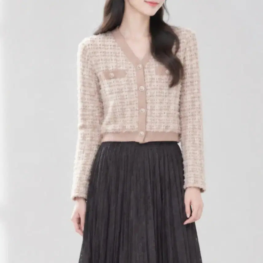 [BUNJANG] ZOOC Tweed Cardigan Jacket Pink / ZOOC 주크 트위드 가디건형 자켓