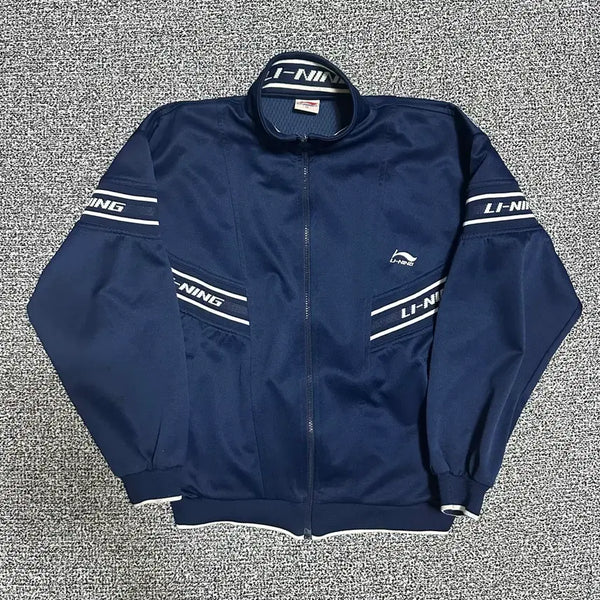 [BUNJANG] Lining Crop Track Top Navy Jersey / (M) 리닝 크롭 트랙탑 네이비 져지
