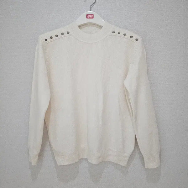 [BUNJANG] Gold Button Detail Knit Sweater / 찡 니트