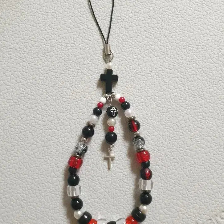 [BUNJANG] Gothic Punk Cross Phone Strap Charm / 십자가 고스 펑크 핸드폰 스트랩 키링