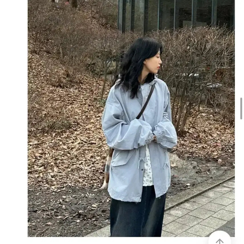 [BUNJANG] Binary One Baon Hooded Field Jacket Grey / 에이블리 신시 바이너리원 바온 후드 야상 그레이