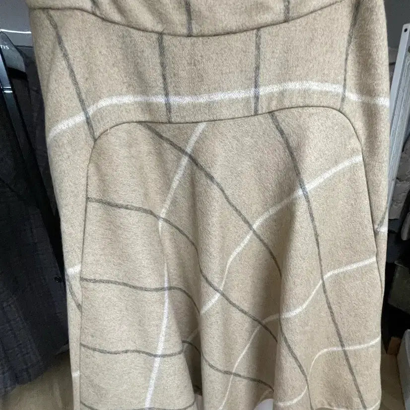 [BUNJANG] ZARA Check Pattern Flare Wool Skirt / 자라 플레어 스커트