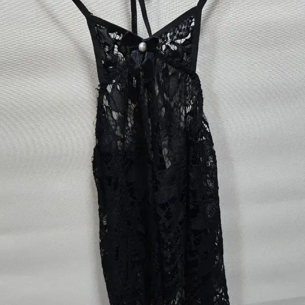 [BUNJANG] Black Lace Ribbon Slip 90 / 슬립90