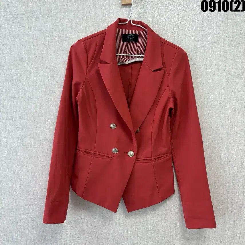 [BUNJANG] Juciya Double Button Tailored Jacket Red S / 쥬시야 더블 버튼 테일러드 자켓 레드 s