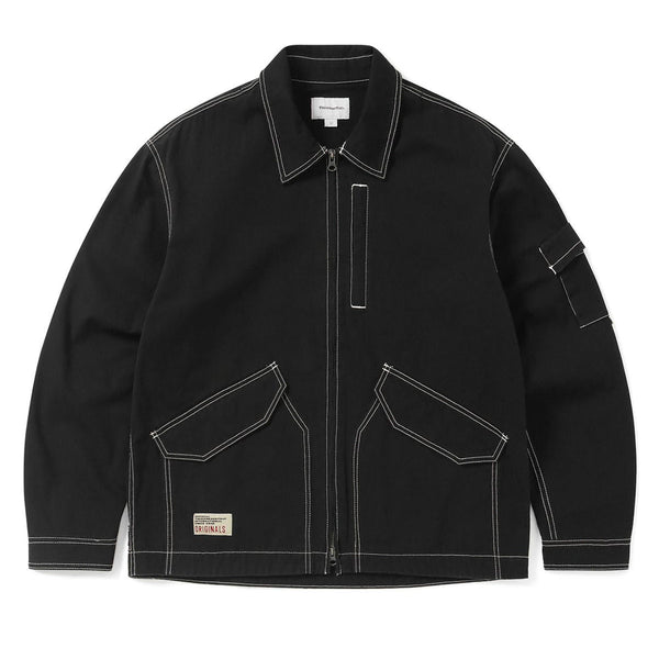 [BUNJANG] This is Never That Stitch Denim Jacket M Black / 디스이즈네버댓 스티치 데님 자켓