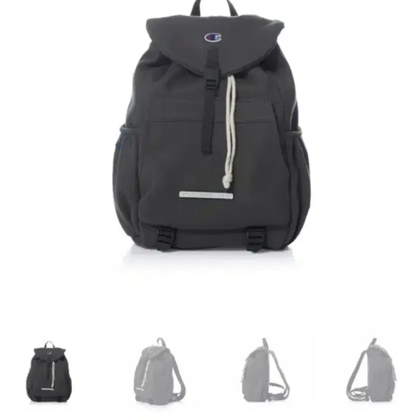 [BUNJANG] Champion x Rawrow String Mini Backpack - Charcoal / 챔피온 X 로우로우 스트링 럭색 미니 백팩 차콜