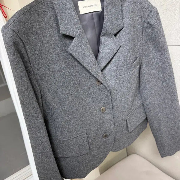 [BUNJANG] Notthing Written Dain Crop Wool Jacket / 낫띵리튼 다인 크롭 울 자켓