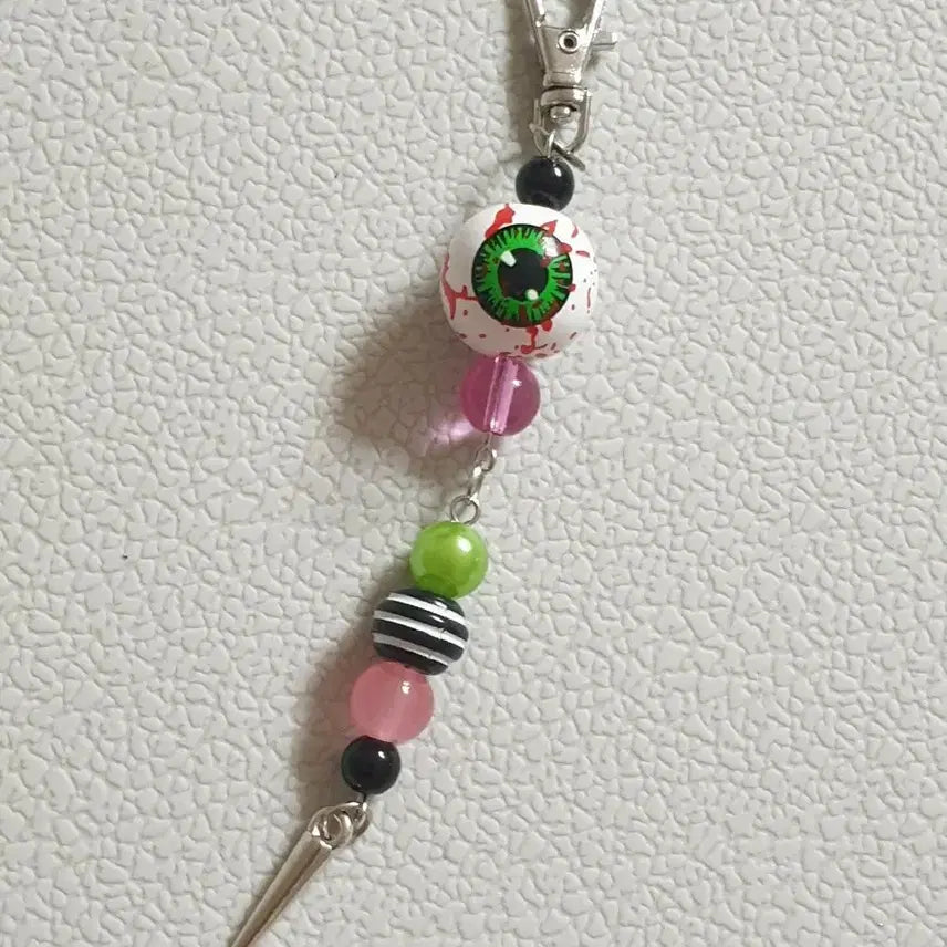 [BUNJANG] Large Eyeball Bead Charm Keychain / 구로카와 눈알 비즈 키링