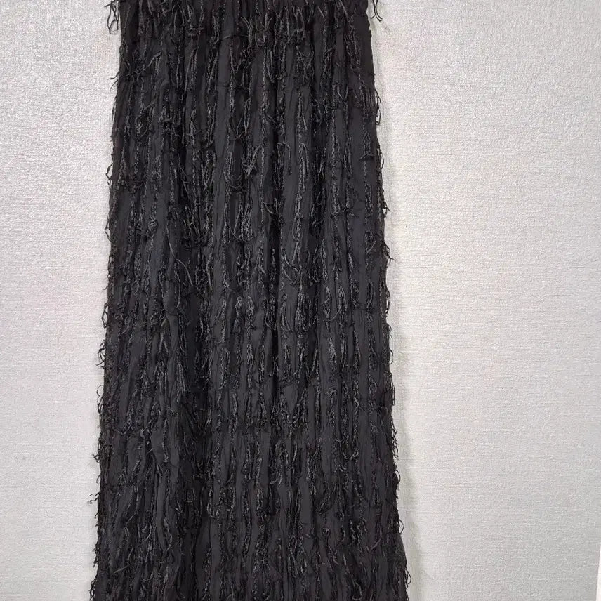 [BUNJANG] Fringed Long Skirt Black / 프린지 롱 스커트 블랙 55~66
