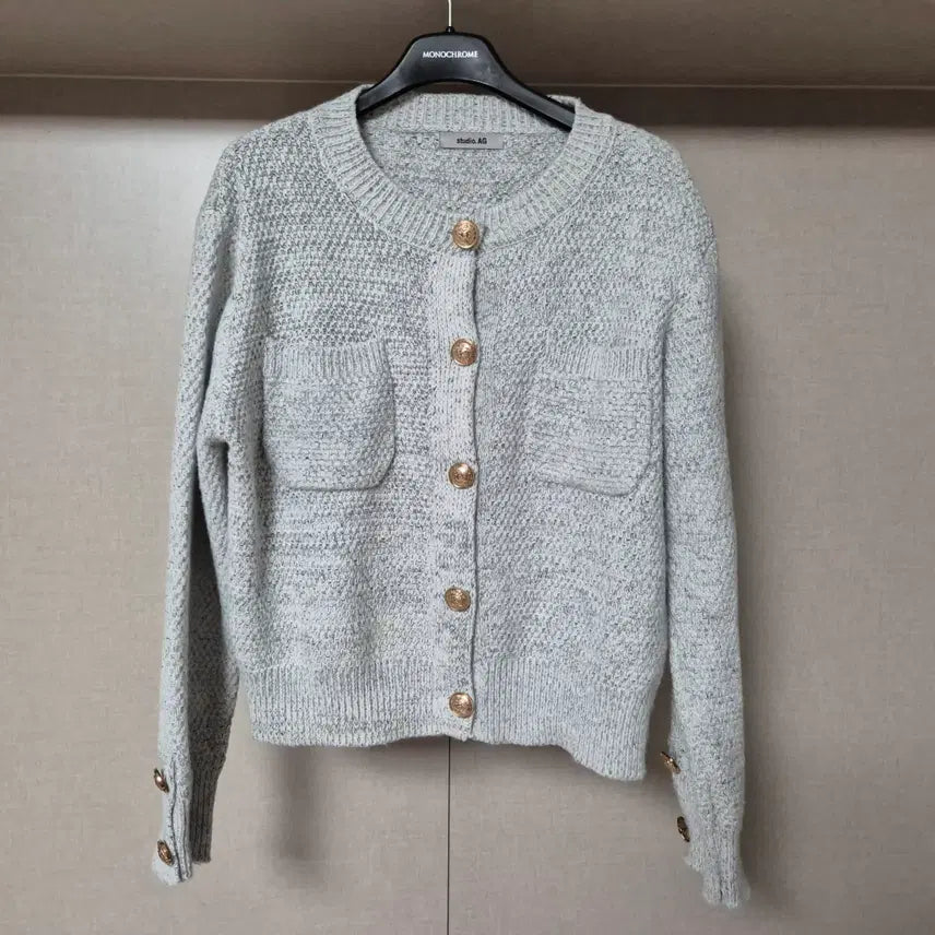 [BUNJANG] Studio AG Gold Button Knit Cardigan / 프리)스튜디오AG 금장버튼 니트 가디건