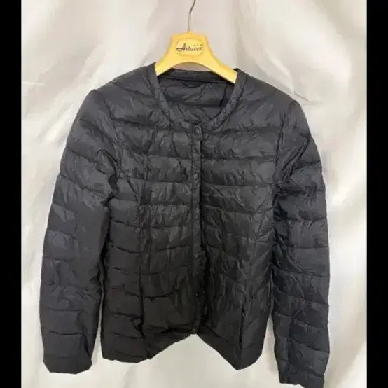 [BUNJANG] Women's Lightweight Down Round Neck Padded Jacket Black XL / 여성 경량 덕다운 라운드넥 패딩 블랙 XL