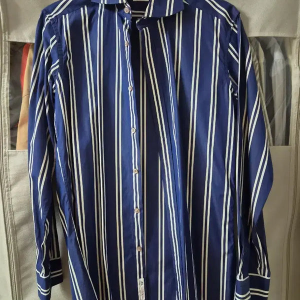 [BUNJANG] Vanburu Imported Fabric Stripe Shirt Size 39 / 밴브루 수입원단 셔츠 39
