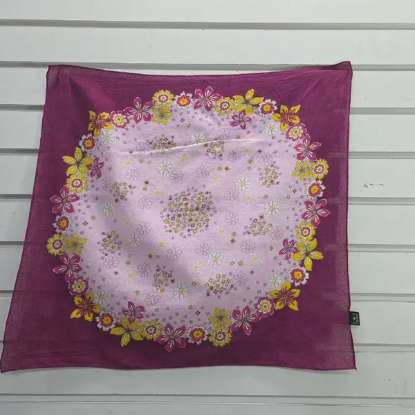 [BUNJANG] Flower Pattern Big Handkerchief / Mini Scarf / 플라워  빅손수건겸 미니스카프/보물찾기천사