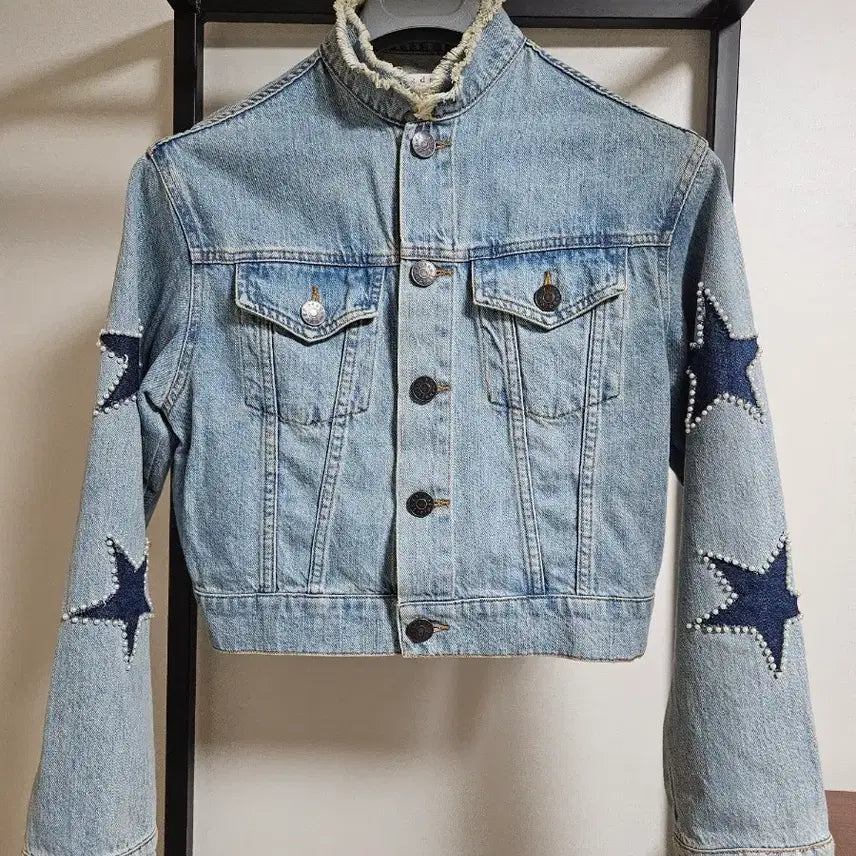 [BUNJANG] Sandro Cropped Denim Jacket / 산드로 크롭 데님 청자켓