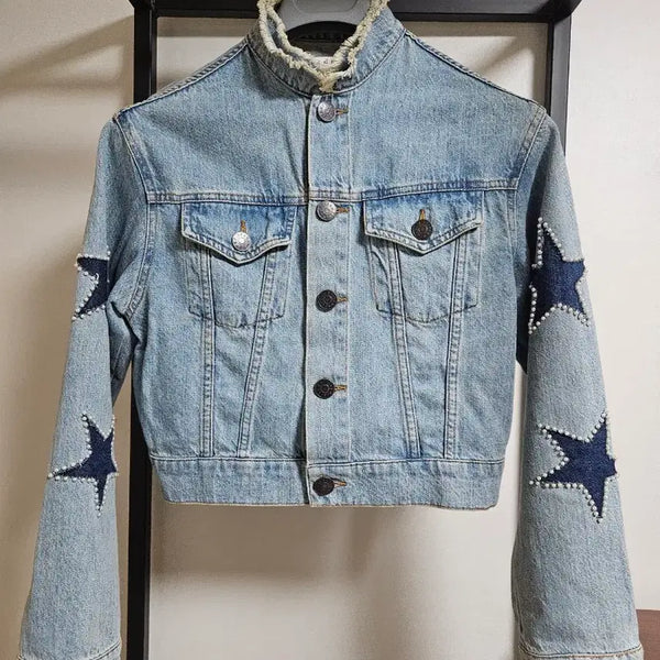 [BUNJANG] Sandro Cropped Denim Jacket / 산드로 크롭 데님 청자켓
