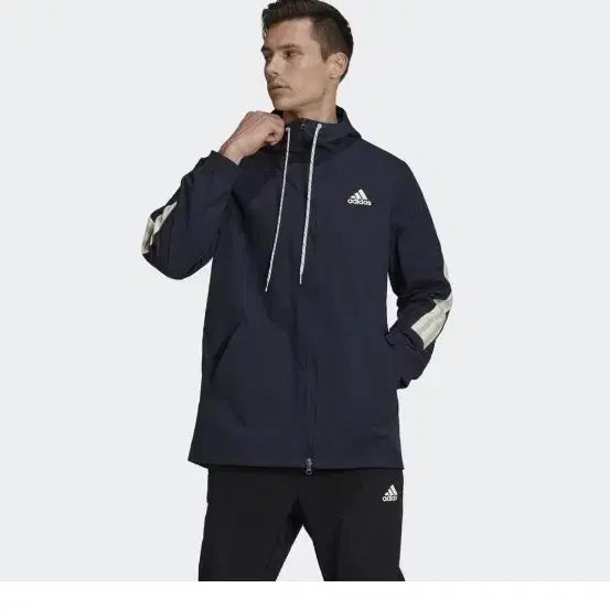 [BUNJANG] Adidas Navy Windbreaker Jacket Size 3XL / 아디다스 바람막이  3XL