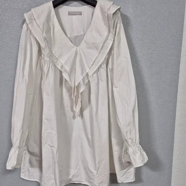 [BUNJANG] DEAR.J Krill Cotton Long Blouse / DEAR.J 크릴 코튼 롱 블라우스 프리
