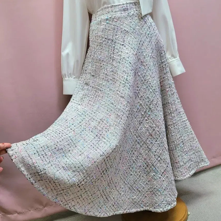 [BUNJANG] RAON Tweed Flare Long Skirt / RAON 트위드 플레어 롱스커트