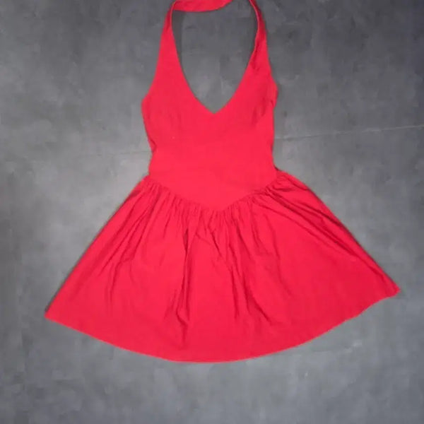 [BUNJANG] SUPRE V-Neck Halterneck Mini Dress / SUPRE V넥 홀터넥 미니 드레스