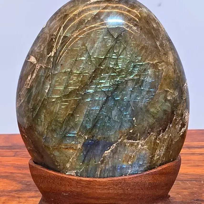 [BUNJANG] Labradorite Mineral Stone with Stand / 26091021 좋은 기운을 내뿜는 컬러가 영롱한 레브라도라이트 광물 수석 팝니다